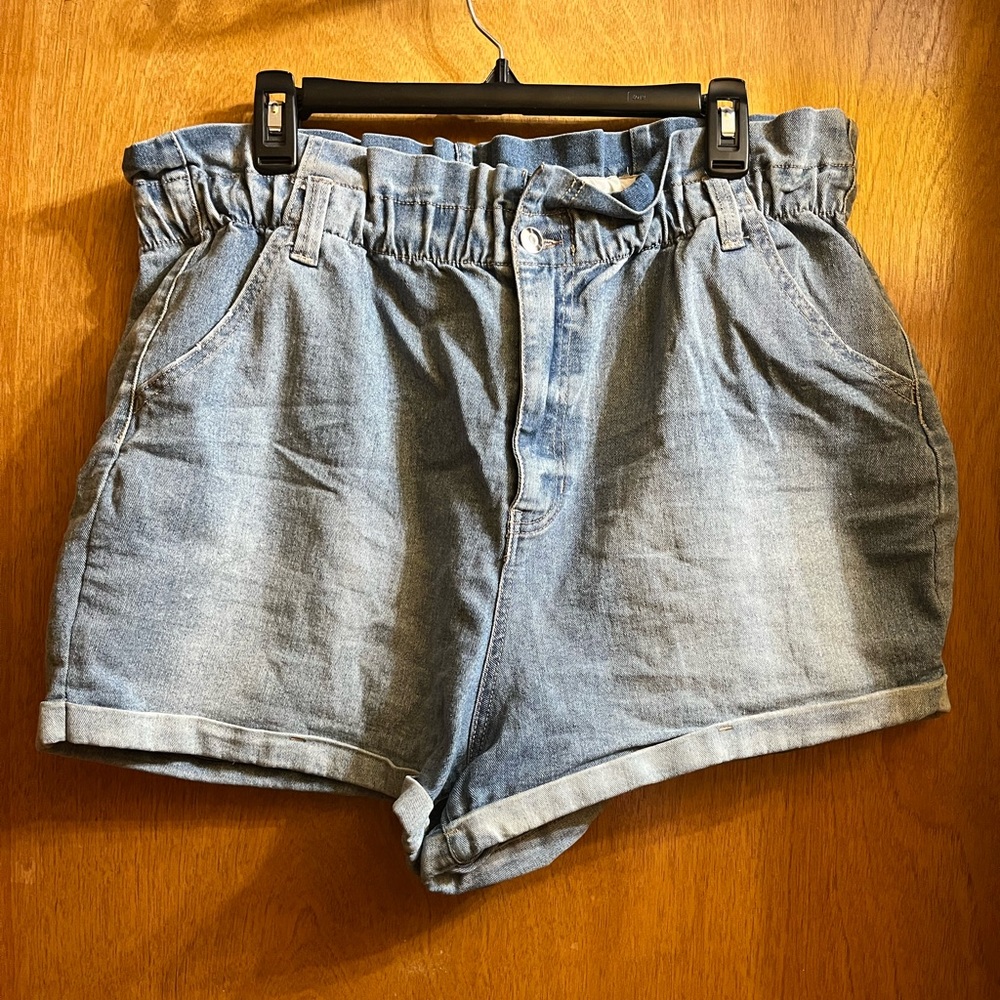 No Boundaries Paperbag Blue Jean Shorts
